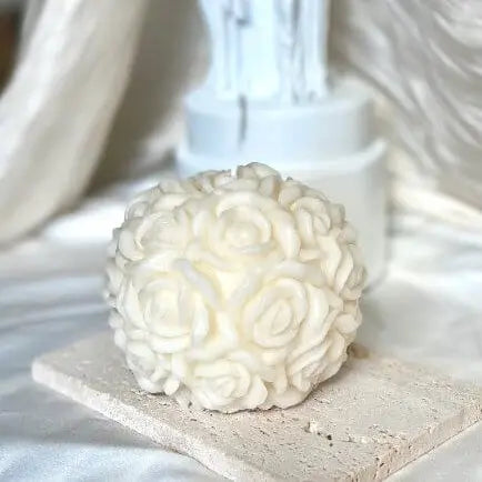 Rose Blossom Sculpture Soy Candle - handmade home fragrance gift