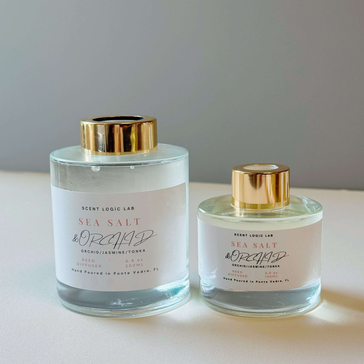 Sea Salt and Orchid Reed Diffuser – 100ml & 200ml | Hand-Poured Aroma for Home or Office - handmade home fragrance gift