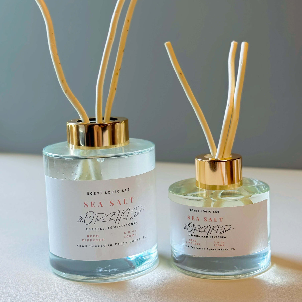 Sea Salt and Orchid Reed Diffuser – 100ml & 200ml | Hand-Poured Aroma for Home or Office - handmade home fragrance gift