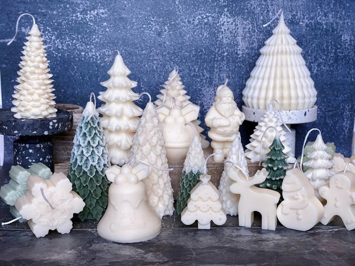 Snowflakes Handmade Candle - Festive Soy Wax Christmas Candle for Holiday Cheer - handmade home fragrance gift